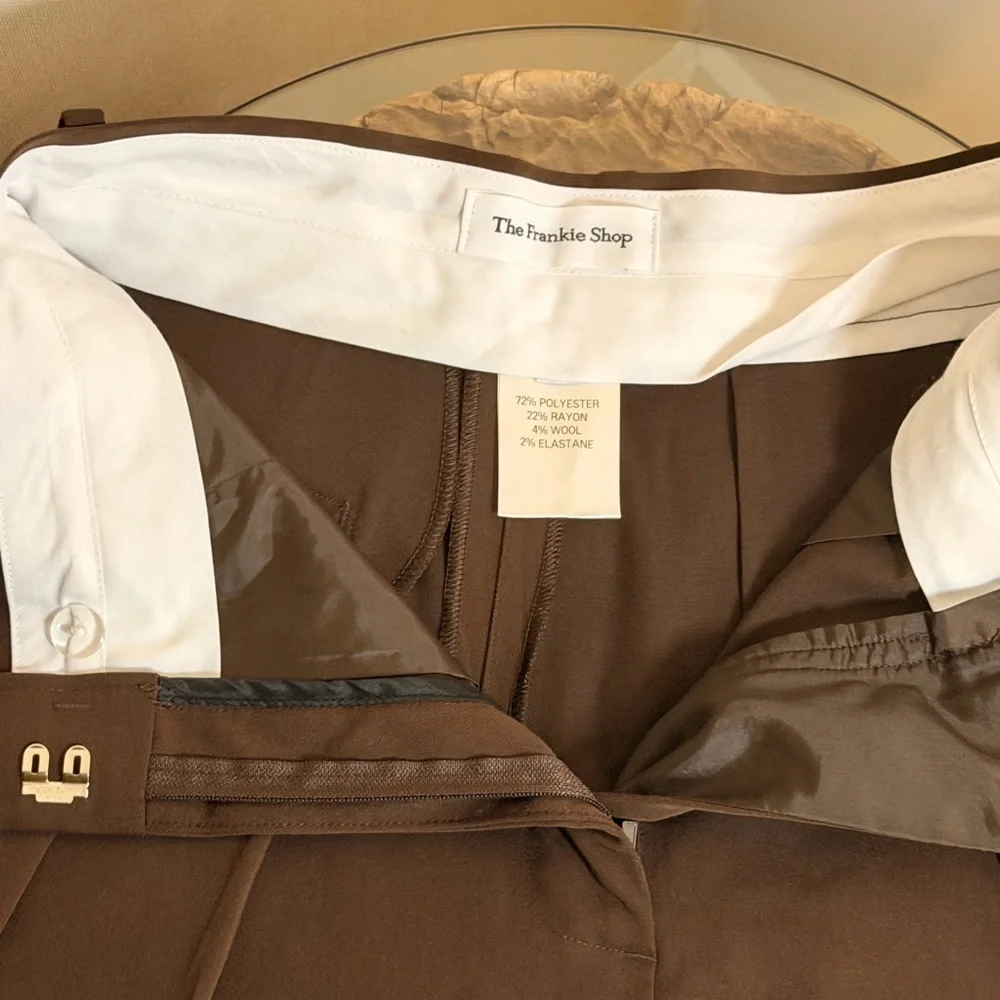 The Frankie Shop Tansy Pleated Trousers - Chocolate - Picture 3 of 7